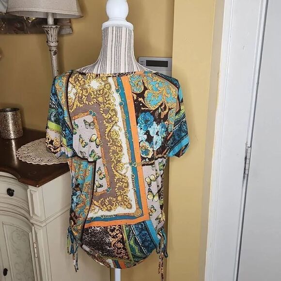 Dressbarn sparkly multi color print women's size M - Picture 4 of 5